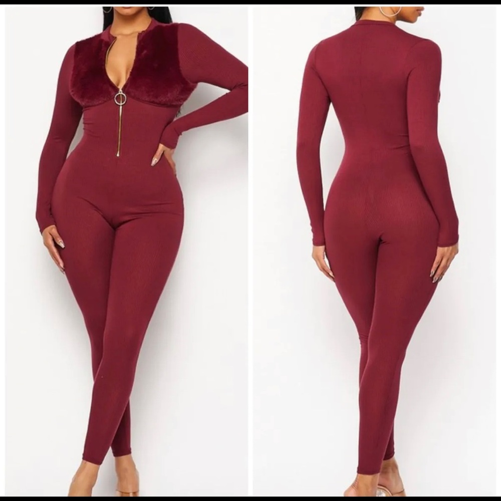 Jumpsuit with fur